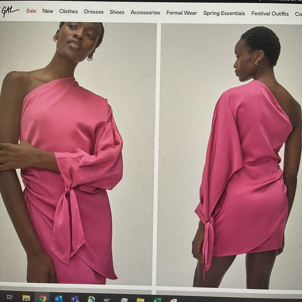 Asymmetrical Draped Satin Mini Dress